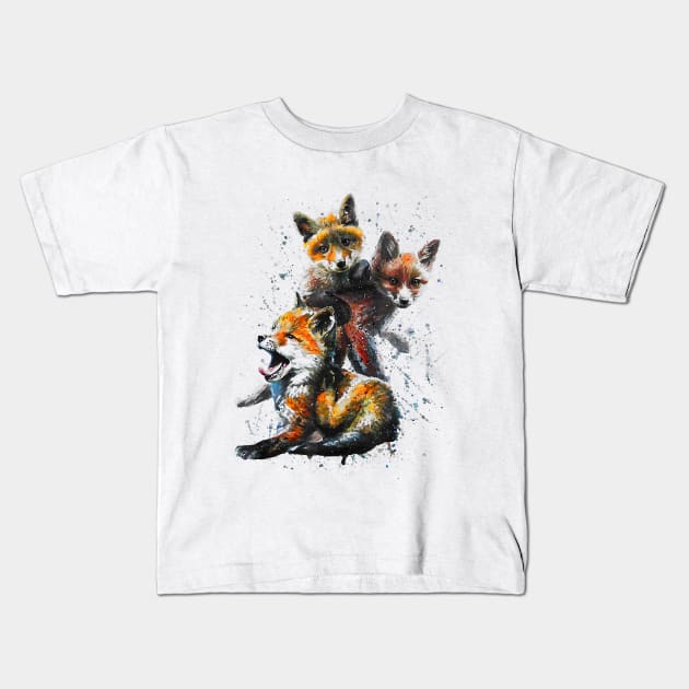 Hand Painted Fox Kids T-Shirt by JaydeMargulies